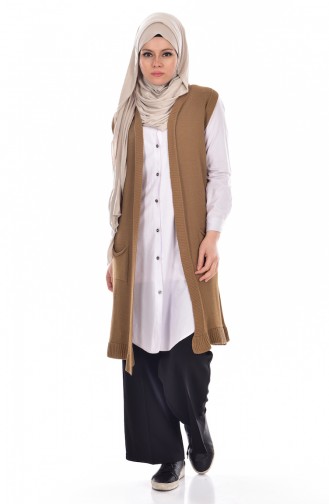 Triko Yelek 1109-08 Camel