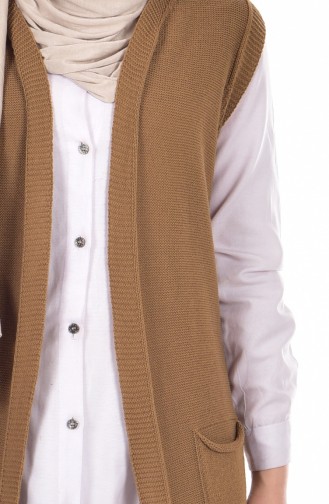 Triko Yelek 1109-08 Camel