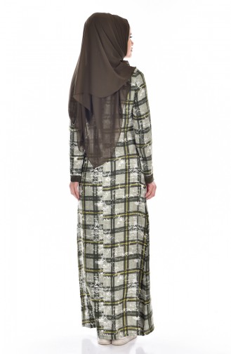 Khaki Hijab Dress 1718-02
