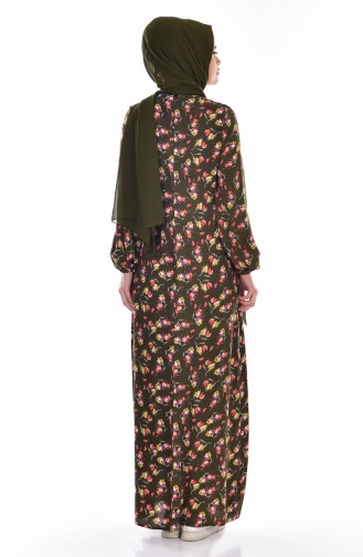 Khaki Hijab Dress 1735-02