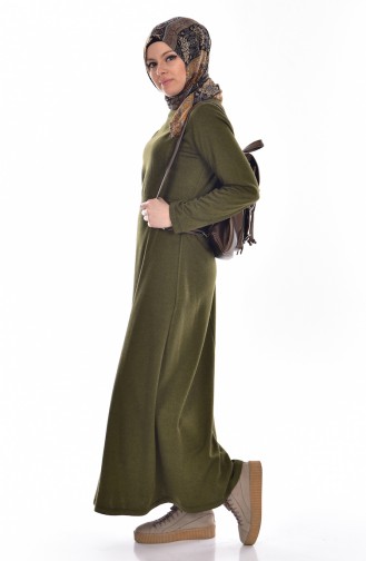 Khaki Hijab Dress 5163-01