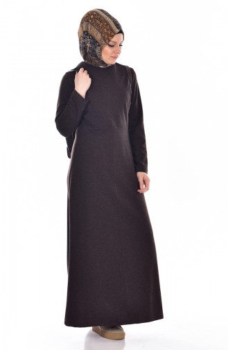Brown Hijab Dress 5163-03