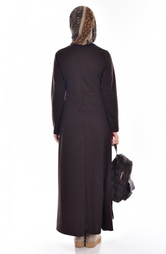 Brown Hijab Dress 5163-03