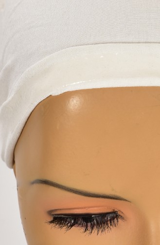 Sefamerve Likralı Fırfırlı Kaymayan Bone 0402-01 Krem Fırfırlı