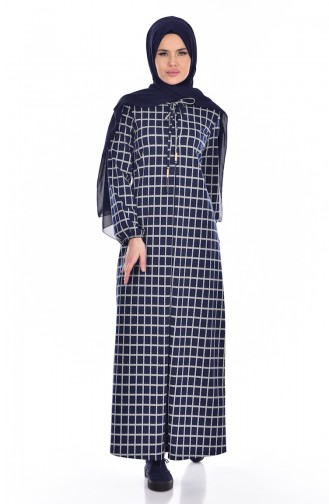 Bağcık Detaylı Elbise 1700-01 Lacivert
