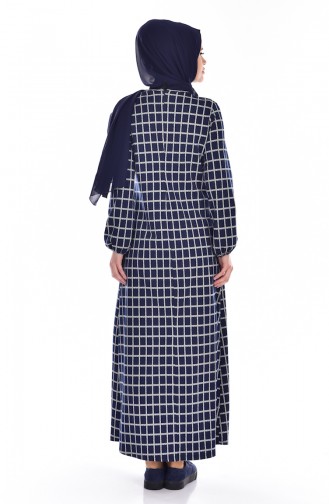 Bağcık Detaylı Elbise 1700-01 Lacivert