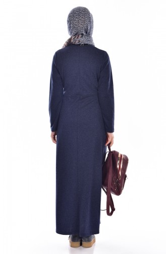 Navy Blue Hijab Dress 5163-06