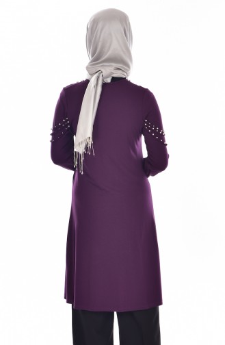 Tunic with Pearls 3253-01 Purple 3253-01