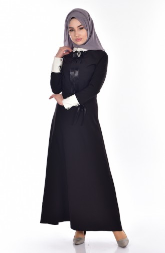 Dress with Brooch 81512-03 Black 81512-03