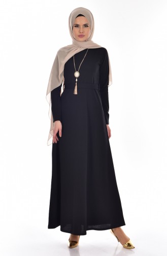 Black Hijab Dress 3701-05