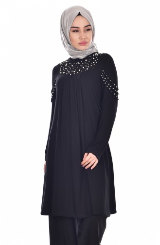 Tunic with Pearls 3253-04 Black 3253-04
