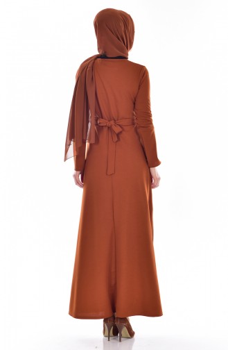 Tan Hijab Dress 3701-03