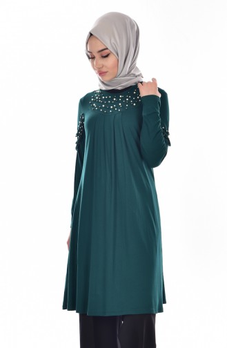 Tunic with Pearls 3253-02 Green 3253-02