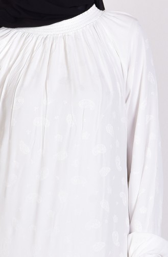 White Hijab Dress 2222A-01