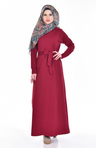 Weinrot Hijab Kleider 1003-03