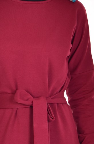 Claret red İslamitische Jurk 1003-03