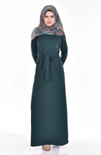 Hijab Kleid mit Gürtel 1003-05 Grün 1003-05