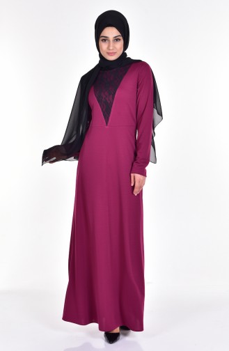 Fuchsia Hijab Dress 4437-01