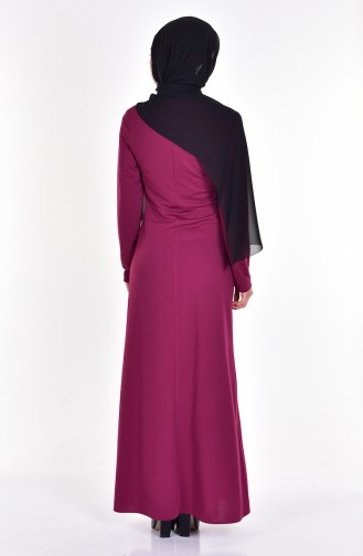 Fuchsia Hijab Dress 4437-01