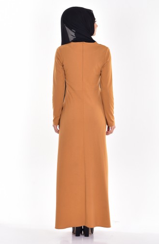 Mustard Hijab Dress 4437-07