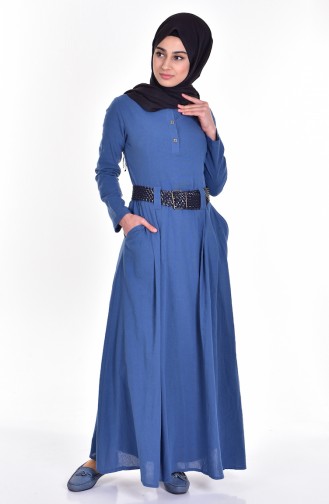 Indigo Hijab Dress 3001-06