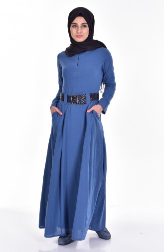 Indigo Hijab Dress 3001-06