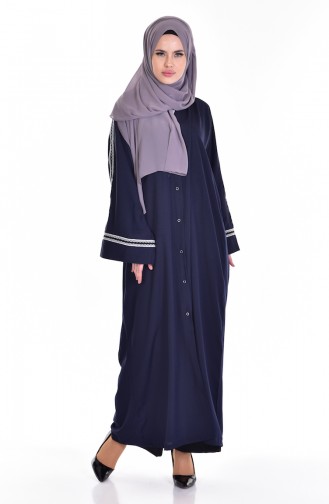 Navy Blue Abaya 1007-01