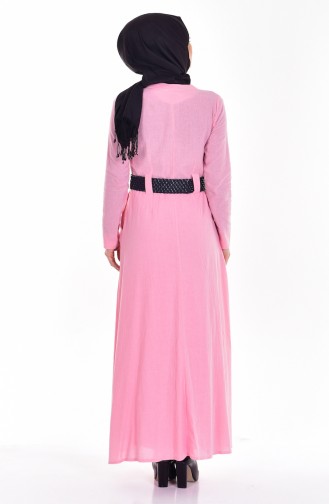 Kleid mit Gürtel 3001-07 Pink 3001-07