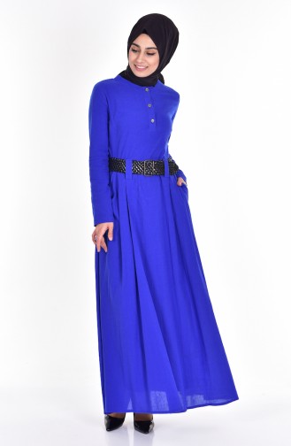 TUBANUR Belted Pocketed Dress 3001-01 Saks 3001-01