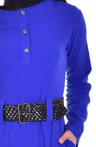توبانور فستان بتصميم جيوب وحزام للخصر 3001-01 لون أزرق 3001-01