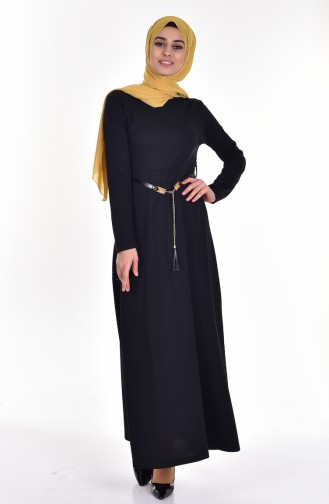 Belted Dress 3702-01 Black 3702-01