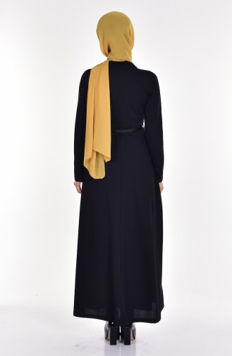Belted Dress 3702-01 Black 3702-01