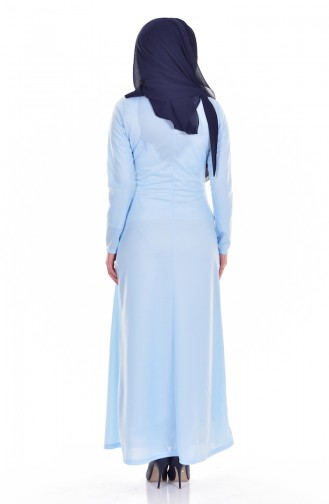 ميرا-فستان سادة مُزين بسلسال 2094-08
