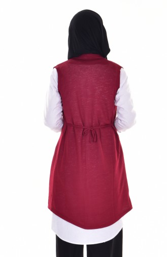 Laced Vest 2061-03 Burgundy 2061-03