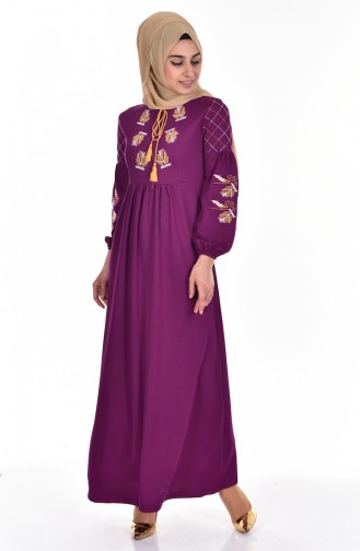 Lilac Hijab Dress 3694-01