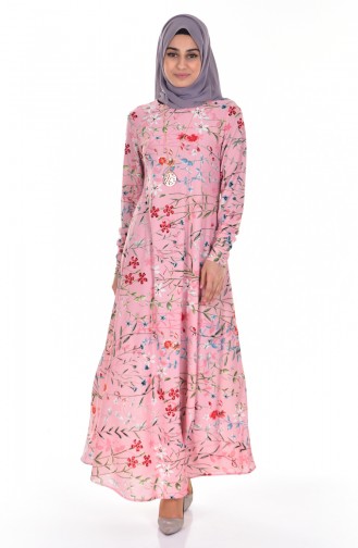 Dusty Rose Hijab Dress 4124-05