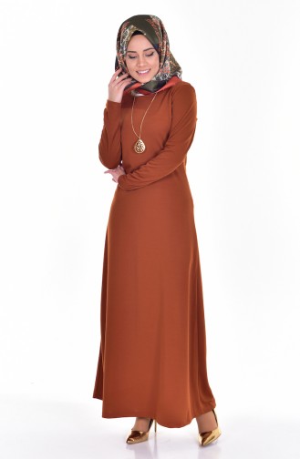 Brick Red Hijab Dress 2094-13