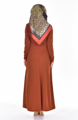 Brick Red Hijab Dress 2094-13