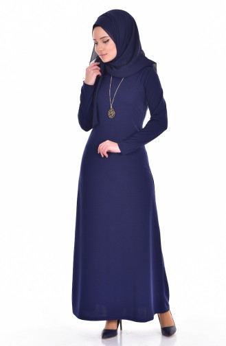 Navy Blue Hijab Dress 2094-01