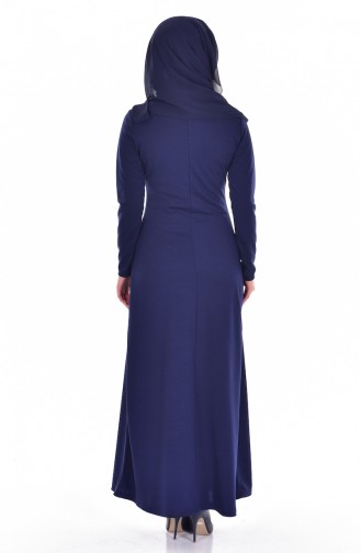 Navy Blue Hijab Dress 2094-01