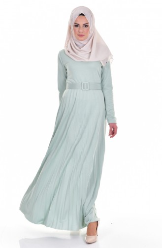 Mint Green Hijab Dress 3666-08