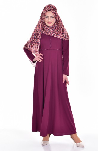 Plum Hijab Dress 0010-07