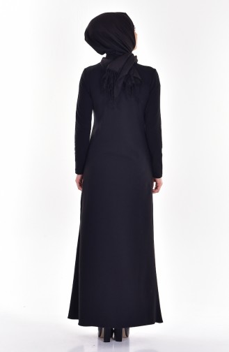 Schwarz Hijab Kleider 2895-08