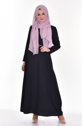 Black Hijab Dress 5729-08