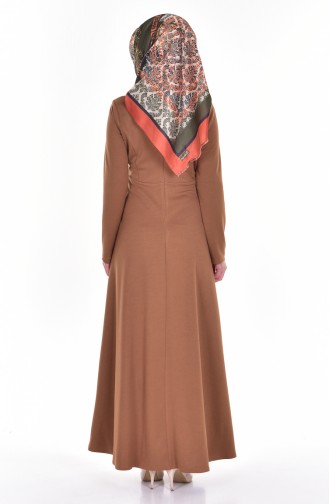 Milk Coffee Hijab Dress 0010-06