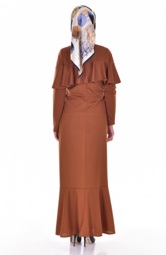 Tan Hijab Dress 4122-04