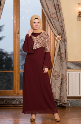 Abendkleid mit Jacke  3288-02 Weinrot 3288-02