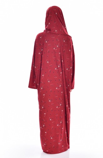 Claret Red Hijab Dress 1008-01
