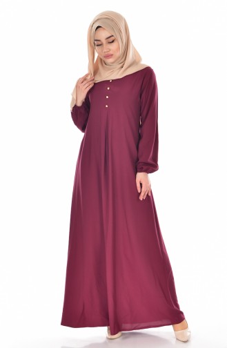 Claret Red Hijab Dress 9012-04
