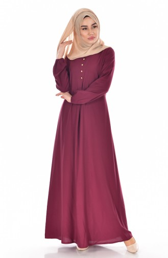 Claret Red Hijab Dress 9012-04